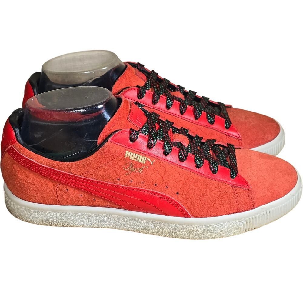 Puma Clyde Dressed High Risk Red Suede Women's Size 8 Sneaker Shoes 36558902